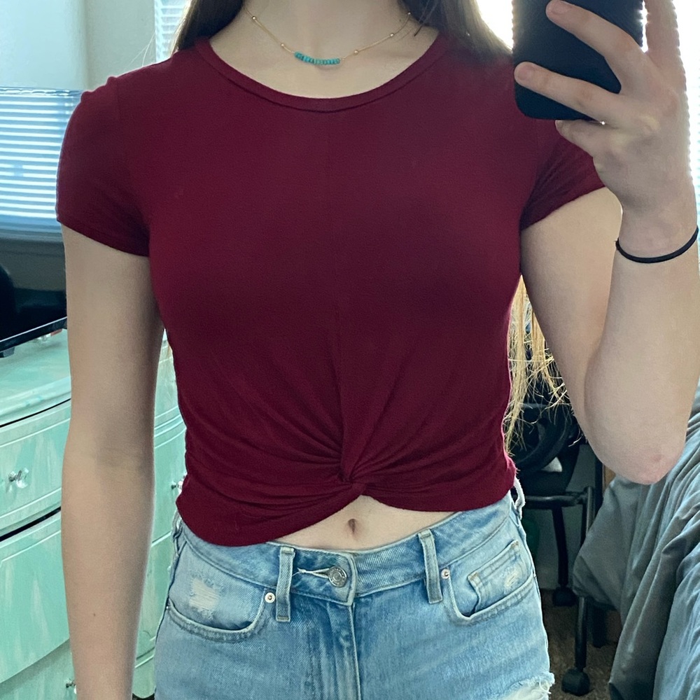 Gaze Maroon Crop Top